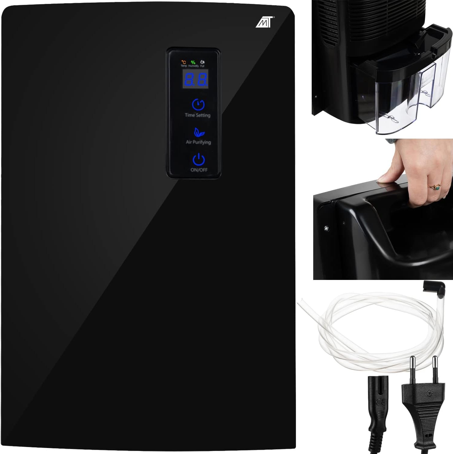 Deumidificatore, Deumidificatore per Casa, Deumidificatore Portatile 1500ML Controllo Umidità e Muffa, con Timer, Spegnimento/Sbrinamento Automatico