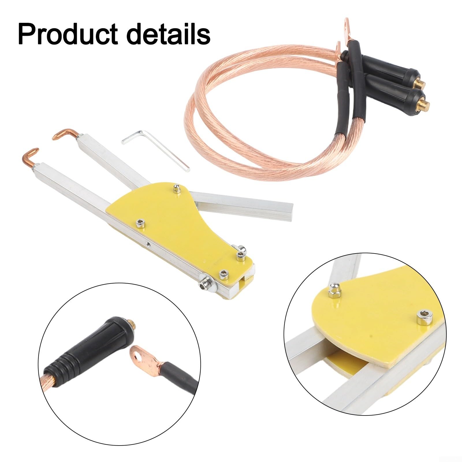 Pinza Saldatrice a Punti Portatile con Impugnatura Ergonomica Regolabile per Pressione per Riparazione Lamiera, Lunghezza 123 mm, Accessori per Saldatrice Elettrica