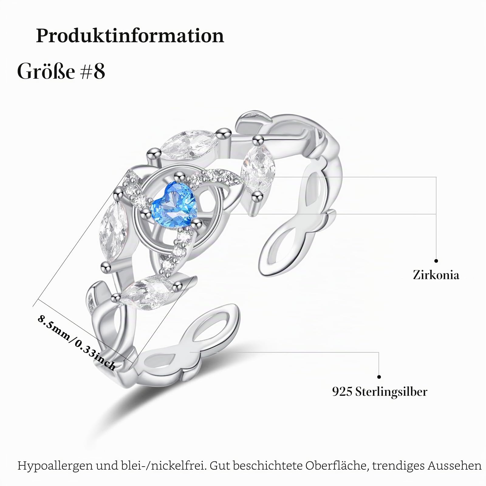TANGPOET Daumenring 925 Sterling Silber Einstellbare Offene Ringe Schmuck Geschenke für Frauen Damen Mädchen