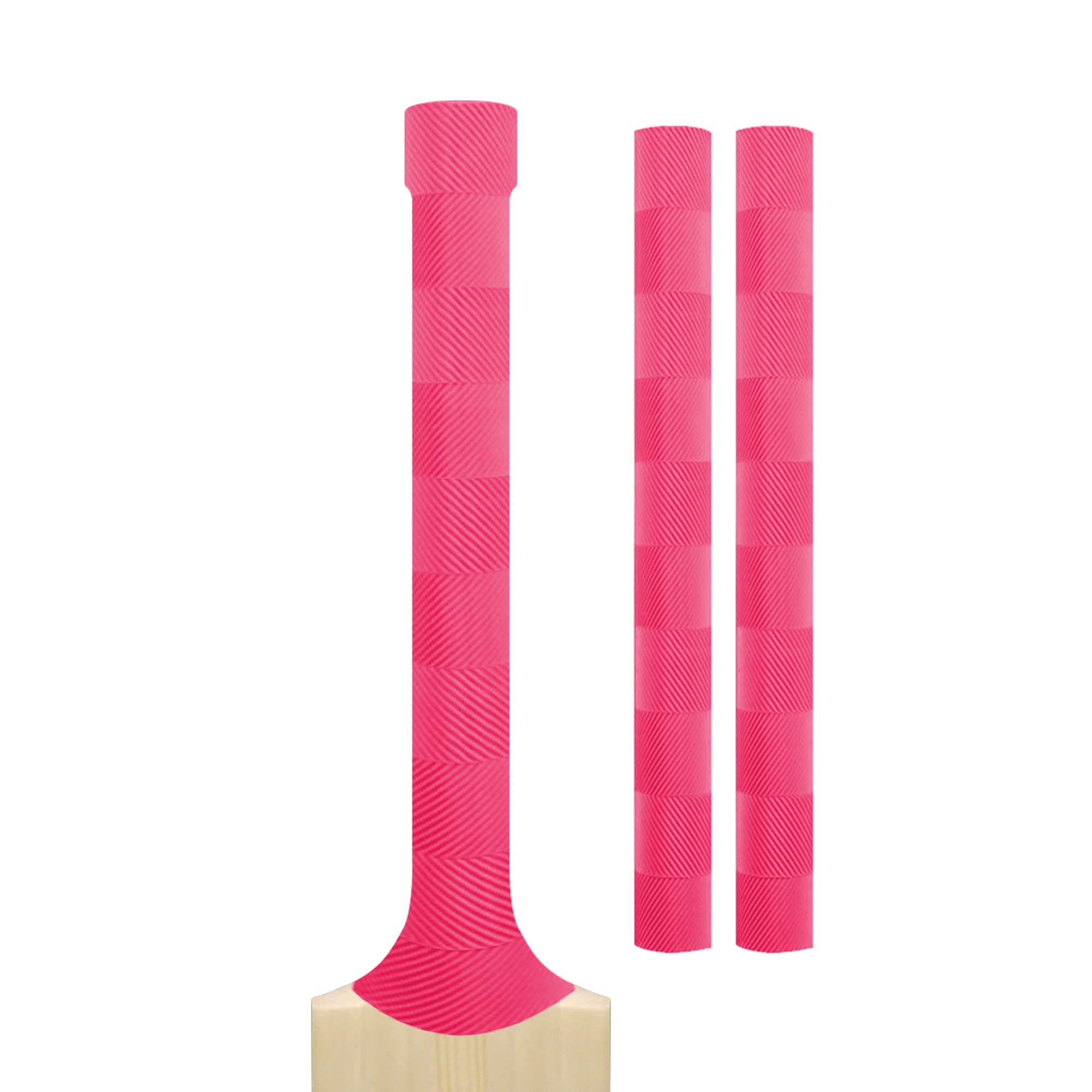Cricket Bat Grips – Premium Rubber Cricket Bat Grip Tape for Maximum Hold & Shock Absorption | 4 Styles | Multi-Color | Pack of 2| Durable Bat Grips Cricket (2, Pink, Chevron)