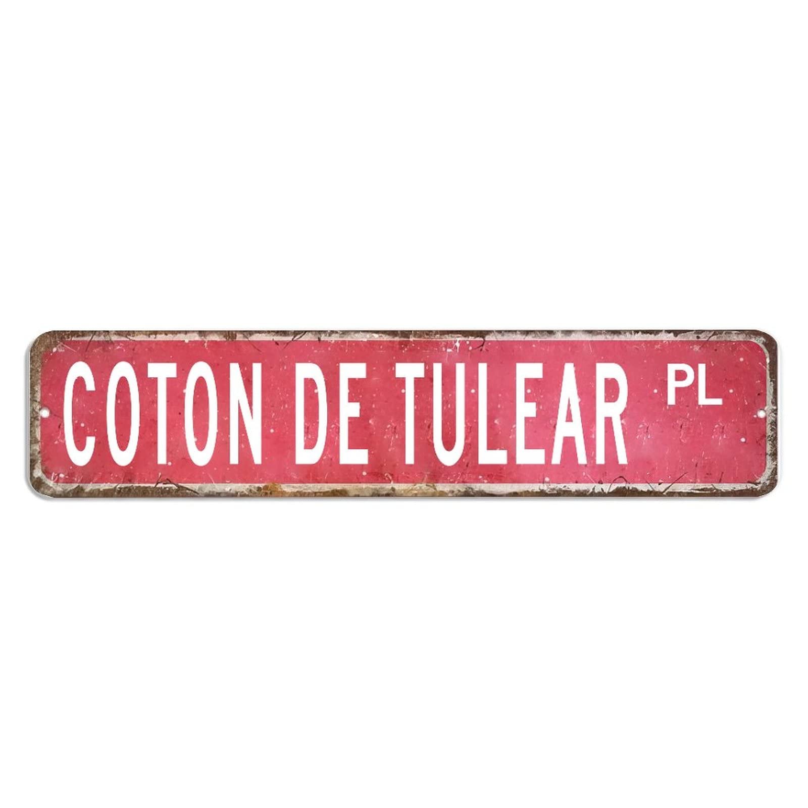 BYRON HOYLE Coton De Tulear Sign Coton De Tulear Gift Coton De Tulear Metal SignCoton De Tulear Custom Street Metal Sign shabby chic Wall Art Retro Wall Hanger Home Decor Wall Decorations