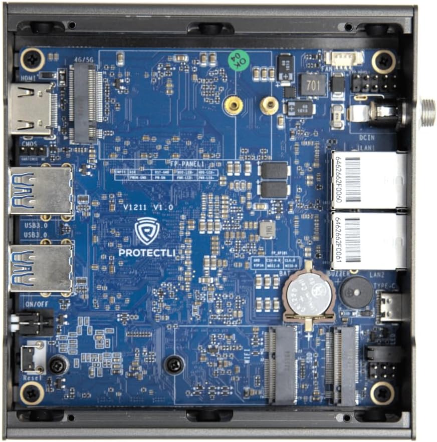Protectli Vault V1211-2 Port, Micro Appliance/Mini PC - Intel N5105, 2X 2.5G NICs, 8GB LPDDR RAM on-Board, 32GB eMMC on-Board, 500GB NVMe SSD
