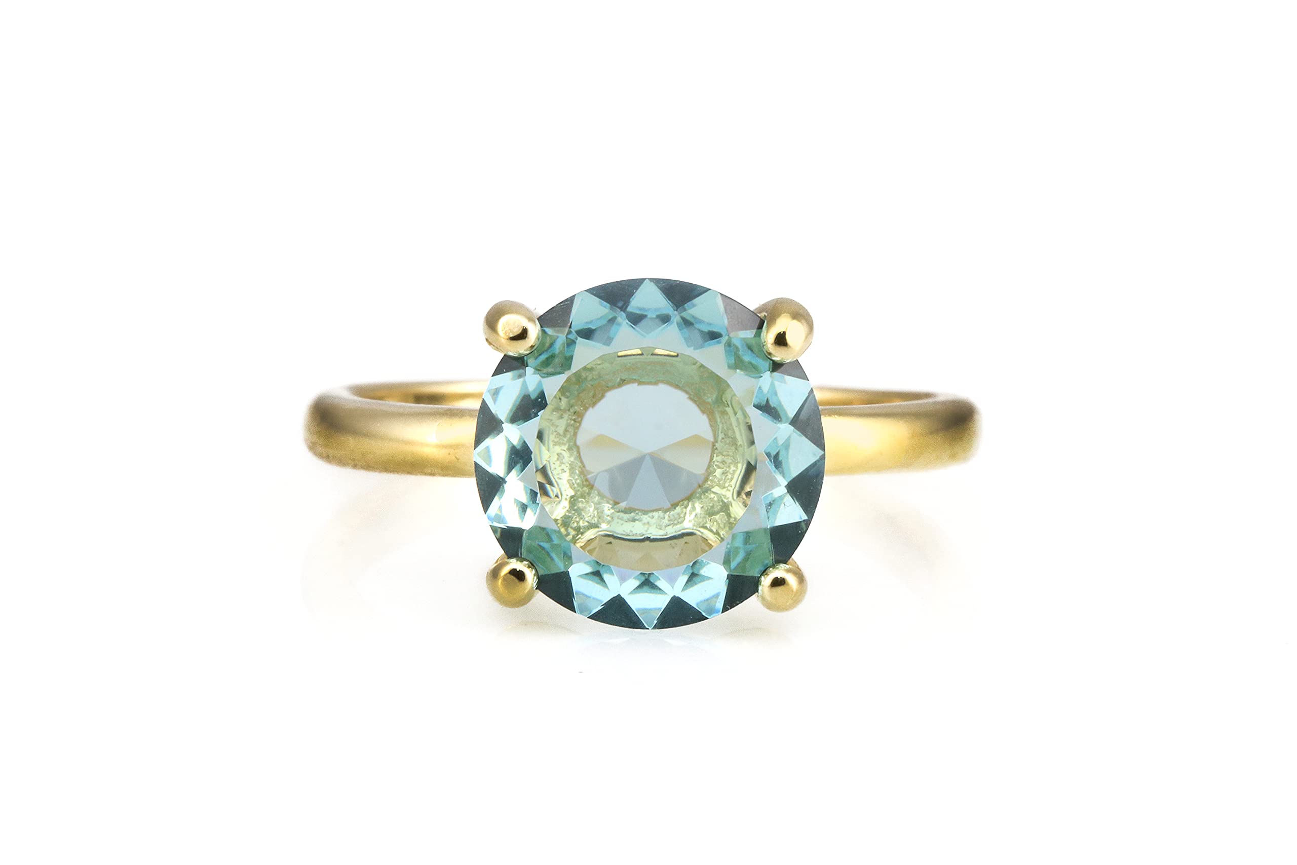 Anillos Artesanales de Topacio para Mujer - Anillo Solitario Glamuroso - Joyas de Piedra de Nacimiento para Mujer - Anillo de Boda de Oro, Compromiso, Todos los Días, Hechos a Mano - con Caja
