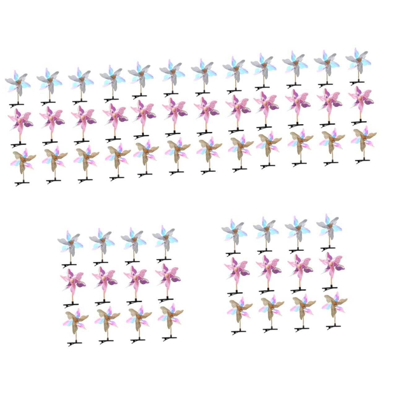 Beavorty 60 Stück Windmühlen Haarnadeln Glitzer Haarspangen Mädchen Haar Accessoires Windmühlen Haarspangen Haar Accessoires Für Mädchen Glitzernde Für