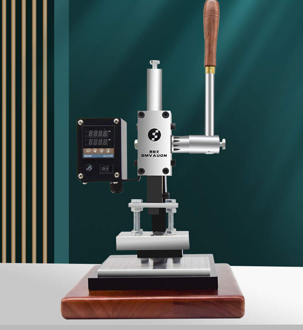 LANTAO Press Machine Hot Foil Stamping Machine for Leather Wood Paper Branding Custom Logo Marking Embossing Press Trainer (8X10CM 110V)