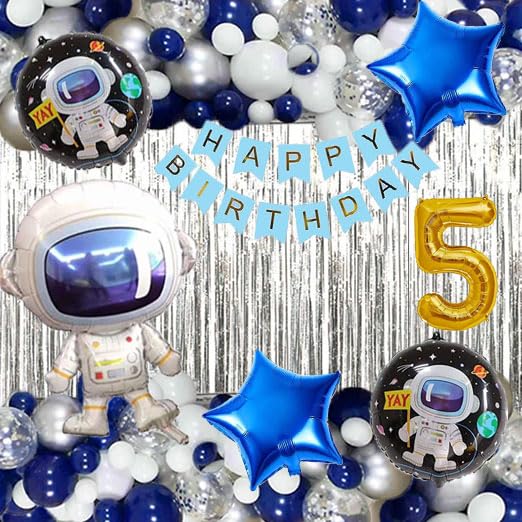 Astronaut Birthday Party Supplies, Balloons, Birthday Decorations, space items kit combo set for girls boys kids (ast555)