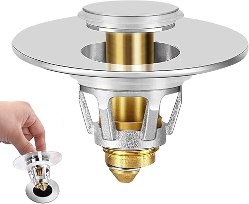 Tapón universal para fregadero de baño, colador de drenaje desplegable mejorado, se adapta a agujeros de drenaje estándar de Estados Unidos de 1.1 a