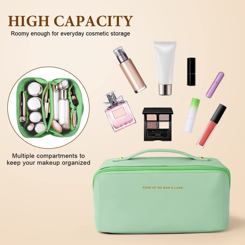 Aucuu Borsa Cosmetica da Viaggio, Beauty Case da Viaggio Donna, Borsa da Viaggio per Cosmetici, Borsa Cosmetica da Donna in Morbida Pelle PU, Borse da Toilette Impermeabile Portatile