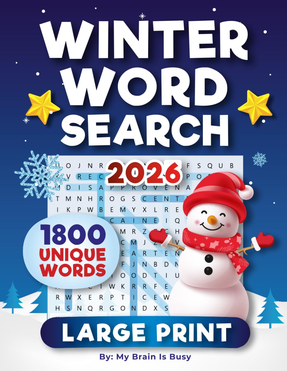 WINTER Word Search Puzzle Book for Adults: Large Print Puzzles for Seniors and Young People with 1800 Holiday Christmas Unique Words
