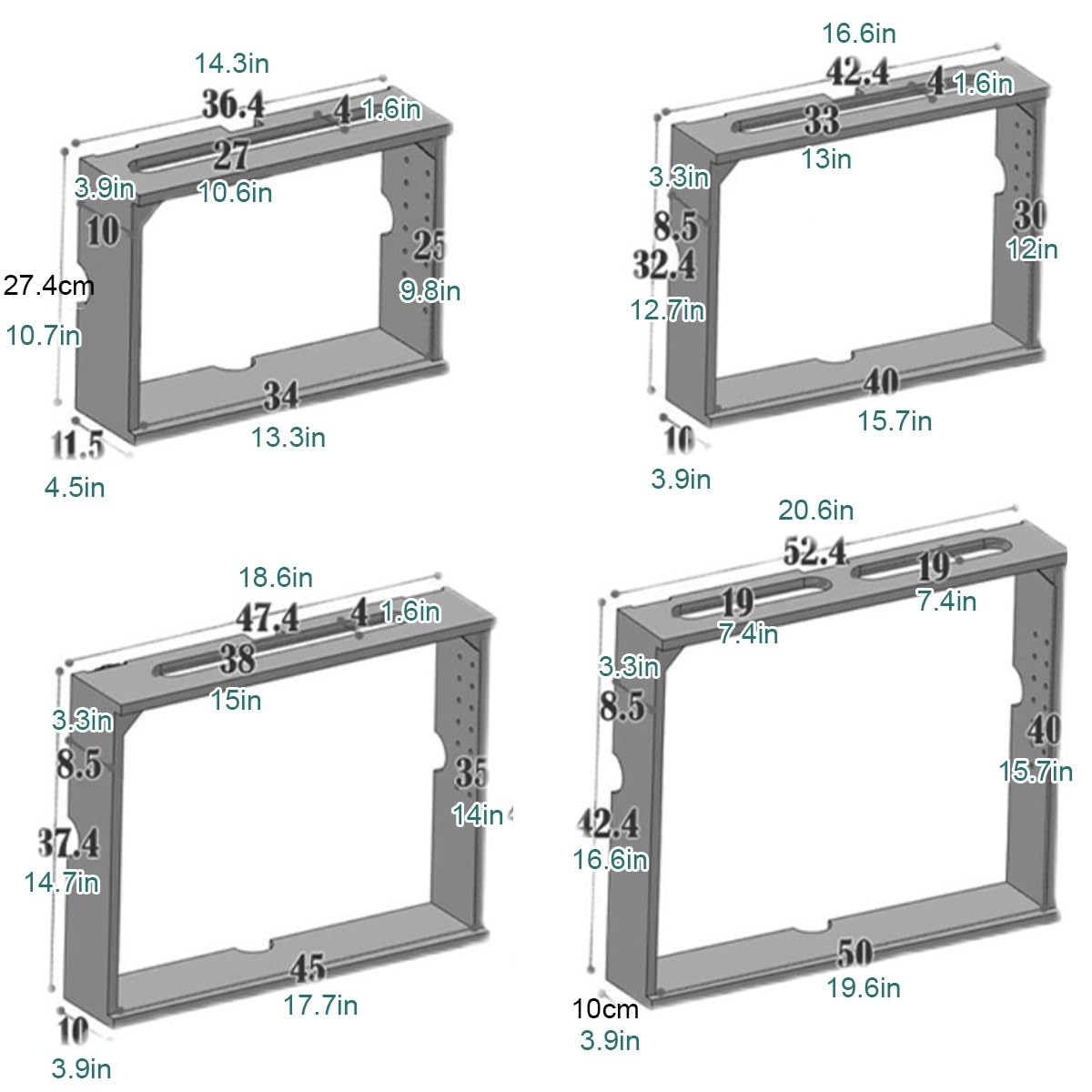 NoPunching Support mural pour routeur WiFi avec étagères pour bureau et maison Blanc/marron 47,4 cm