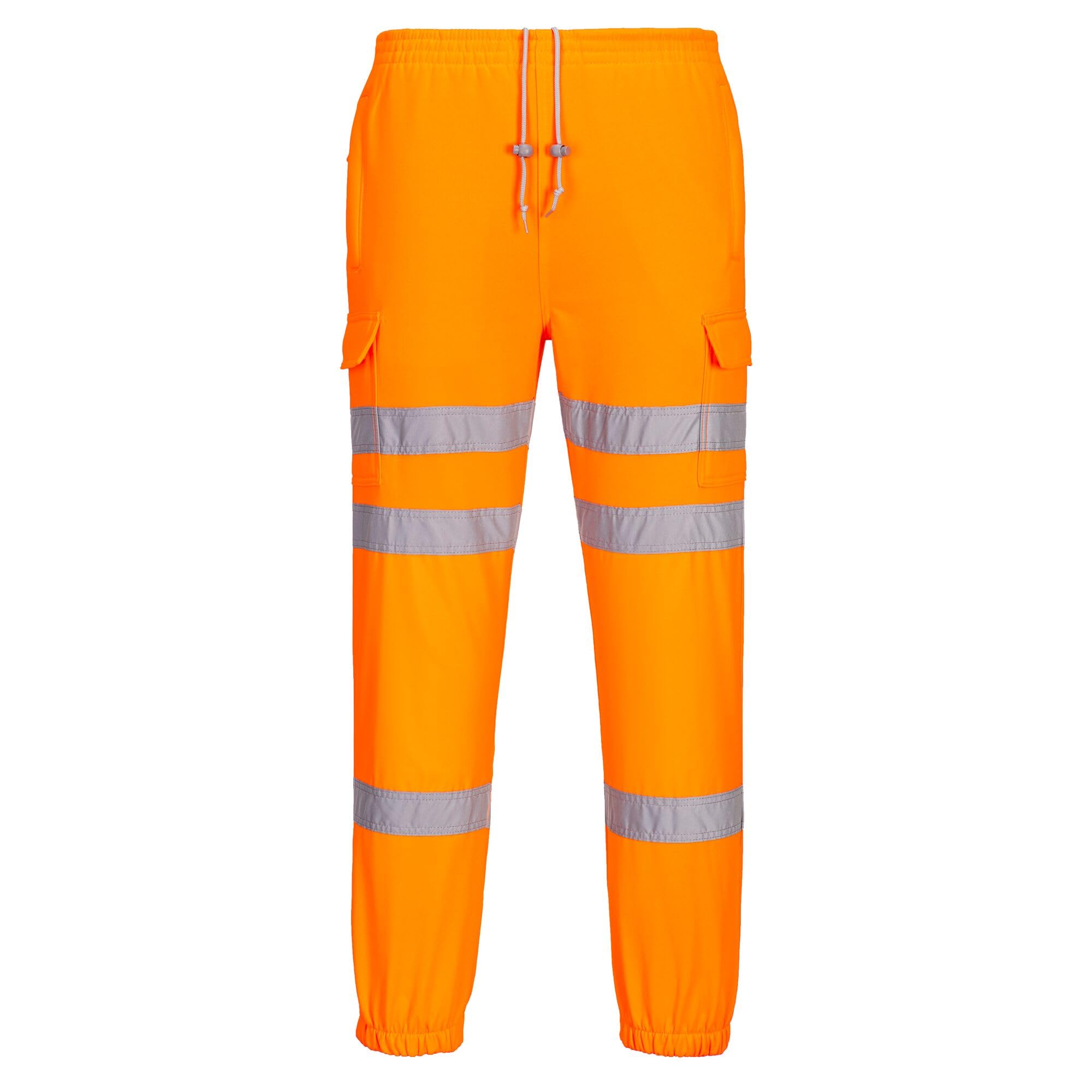 Portwest RT48 Pantalon Jogging Poche Arrière Tissu Gratté Cordon de Serrage | Orange, M, EN ISO 20471 Classe 2, Bande Réfléchissante, Ceinture Élastiquée, Haute Visibilité, Durable