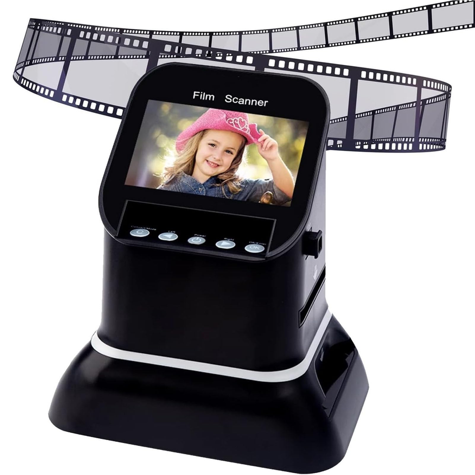 Digital Film Scanner, High Resolution 120, Supports 5 Formats of 120 Film, 1080p LCD Screen, Converts 35mm, 135, 126 and 127 Negatives and Slides to Digital