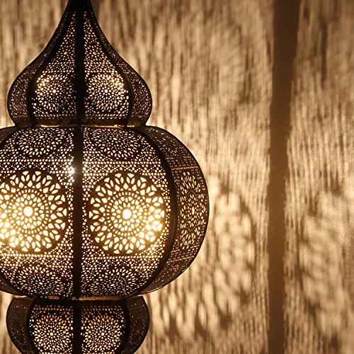 Casa Moro Orientalische Lampe MOULOUK Schwarz 54cm | marokkanische Pendelleuchte | Boho Chic Hängelampe wie aus 1001… – Bild 4
