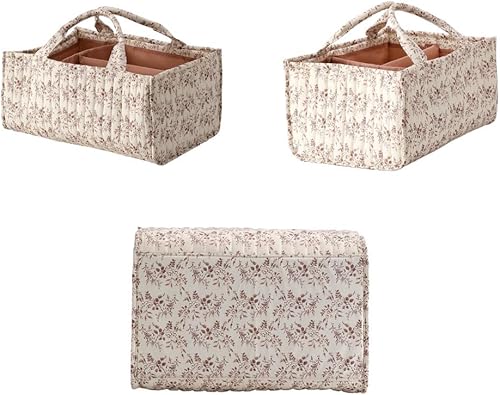 Miniatura 5 de MOMIGO Organizador floral de pañales para bebé, elegante cesta de almacenamiento resistente al agua para pañales y toallitas para bebé, organizador