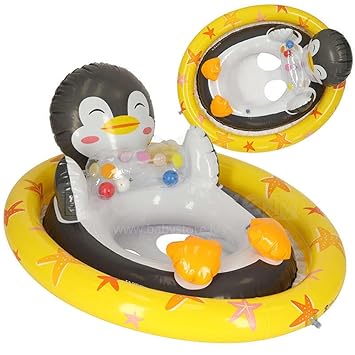 Arrowmax Swimming Tube for Kids Floater Rings with Handle 3 4 5 6 7 8 9 10 Years Old - Swimming Training Safety Ring (Walker Yellow 3-4 Years)
