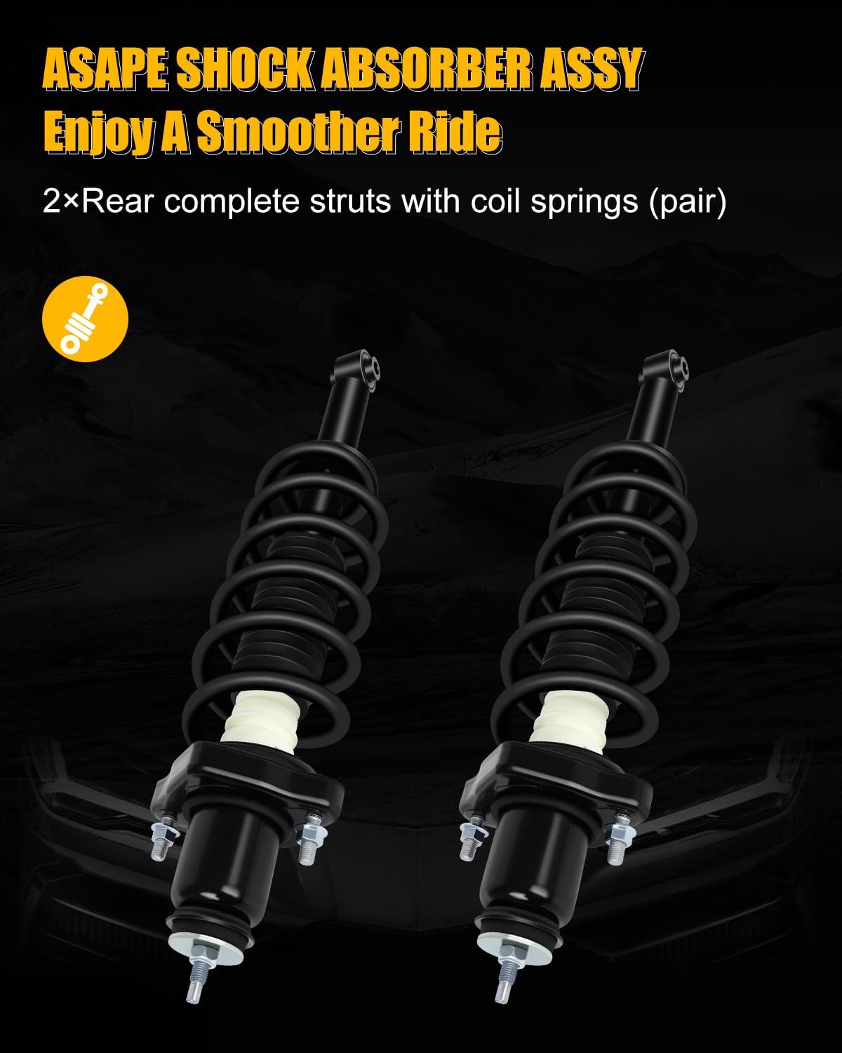 Rear Complete Strut Coil and Spring Assembly Fits for 2009-2010 for Dodge for Journey, 2009-2010 for Dodge for Journey 3.5L, Struts Shocks Kit Replace 1345734