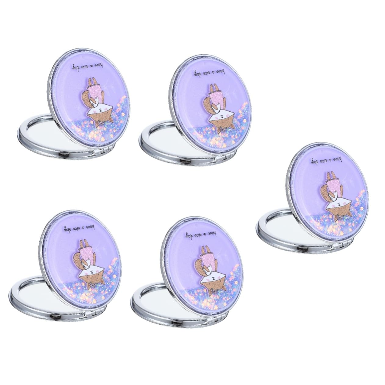 Healeved 5 Specchietti Compatti Pieghevoli Per Il Trucco Da Donna Mini Specchietti Rotondi Portatili Delicati Specchietti Da Mano Accessori Da Viaggio Multifunzione