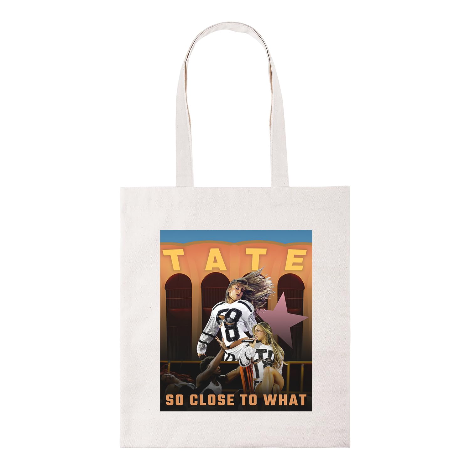 New Spirit Original Orange and Blue Text tate McRae tote bag cotton shopper shopping bag reusable bags T8