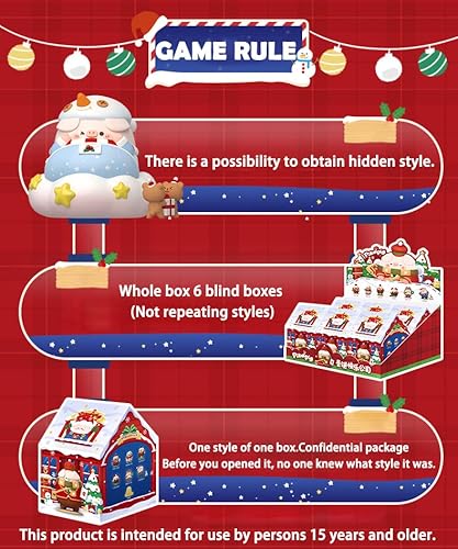 Aven Rabbit Piko Pig Merry Christmas Series Blind Box For Girls Kawaii Figures Action Cute Model Birthday Gift Guess Blind Bag Random Collection Toys Collectible Desktop Ornaments（1 Pack） #TOP3