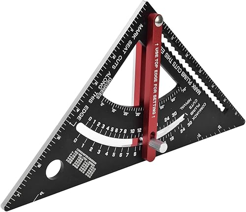 RANNYY Regla triangular, regla ajustable, herramienta de diseño multifuncional de carpintería de aleación de aluminio movible