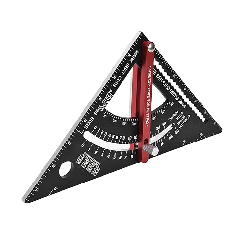 Miniatura 6 de Hilitand Regla de triángulo ajustable, regla del triángulo de carpintería, Herramienta de diseño multifuncional de aleación de aluminio movible