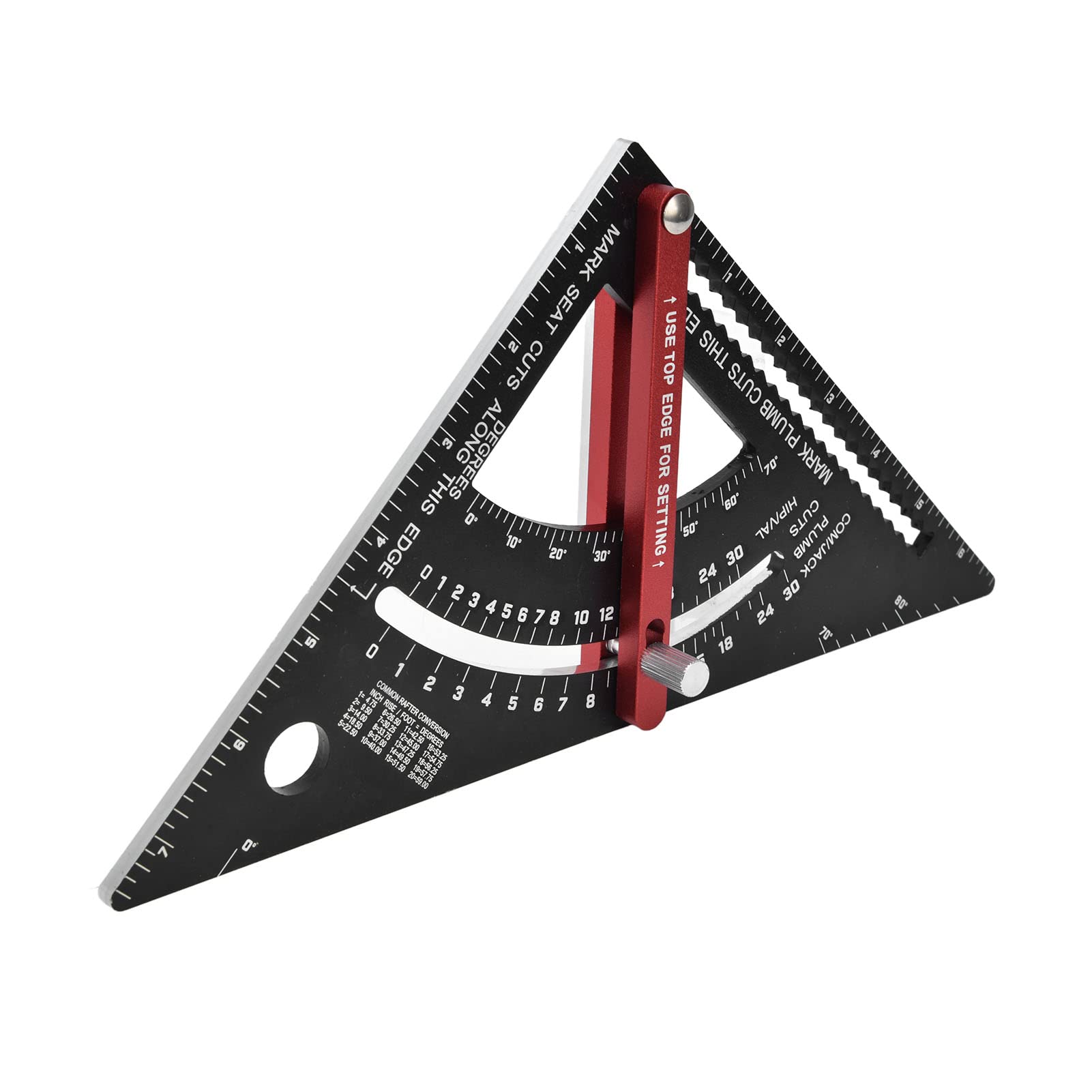Regla Triangular Ajustable, Herramienta móvil de aleación de Aluminio para trazado de carpintería, Multifuncional con Escala Clara.