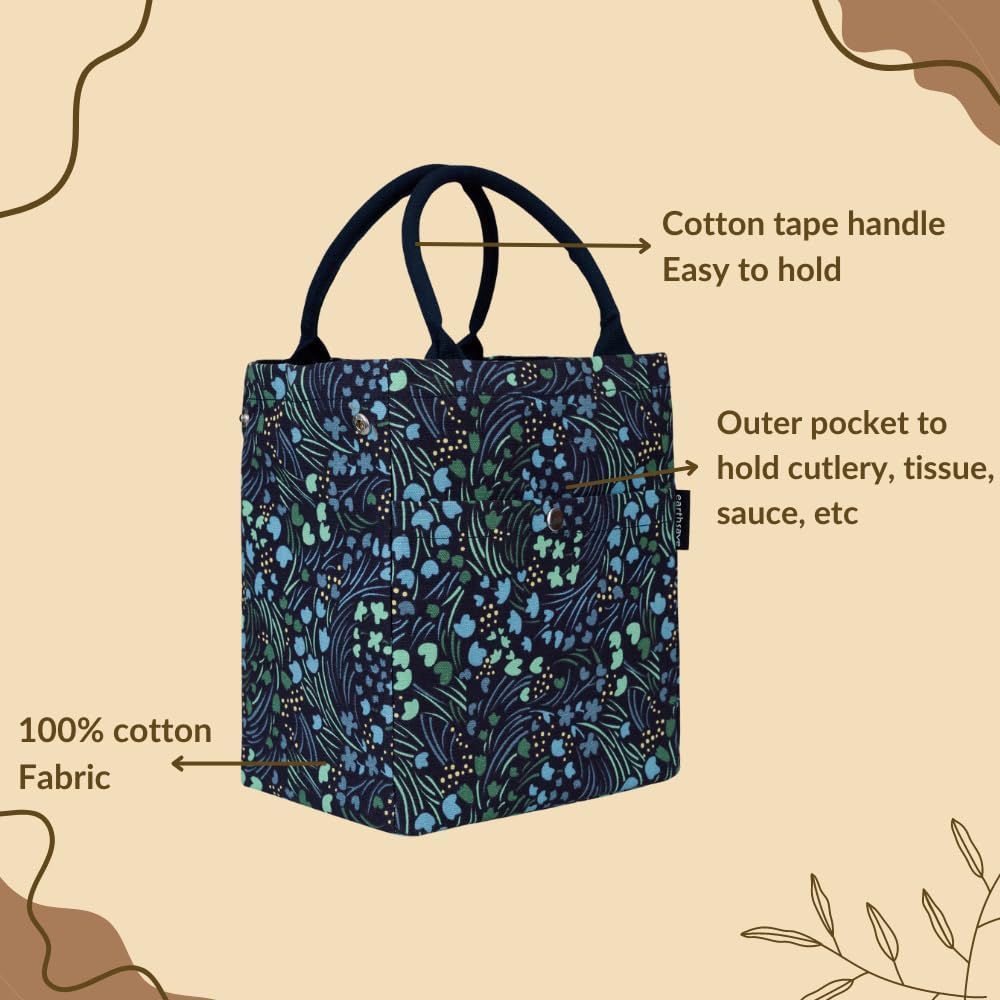 earthsave Lunch Bag for Office Women & Men | Work Lunch Bag | Tiffin Bags | Insulated Lunch Bag | Tiffin Bag for Kids (Cross Way Brown). 4