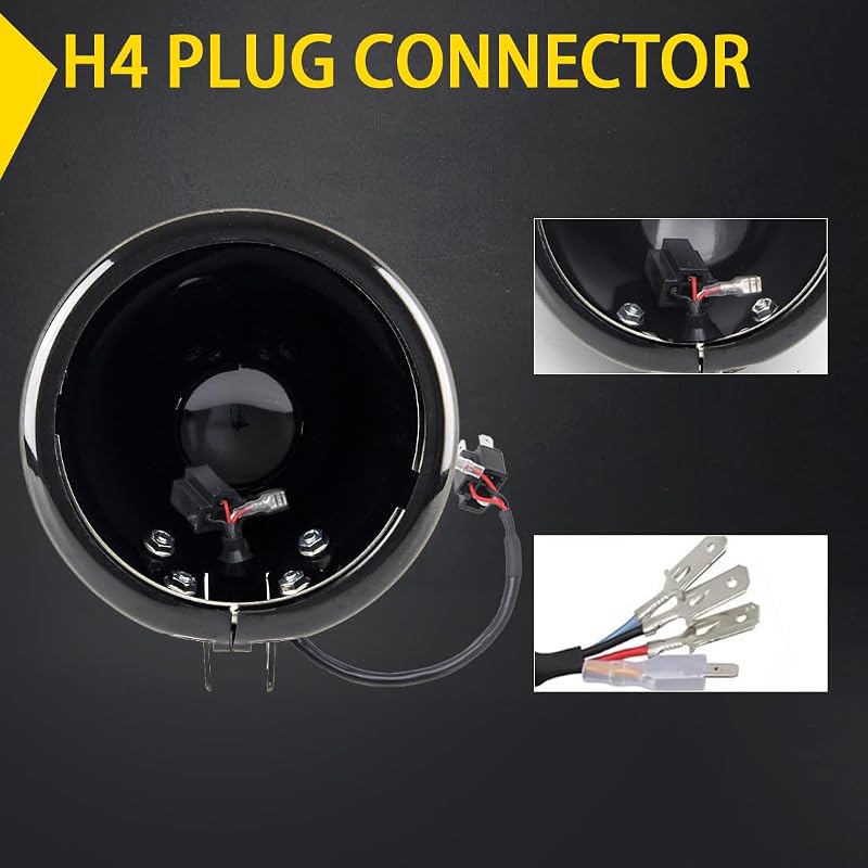 SKUNTUGUANG 5,75" LED Fényszóró Ház Motorkerékpárokhoz - Vízálló Fekete Műanyag Foglalat Harley Softail Sportster Dyna Chopper Modellekhez