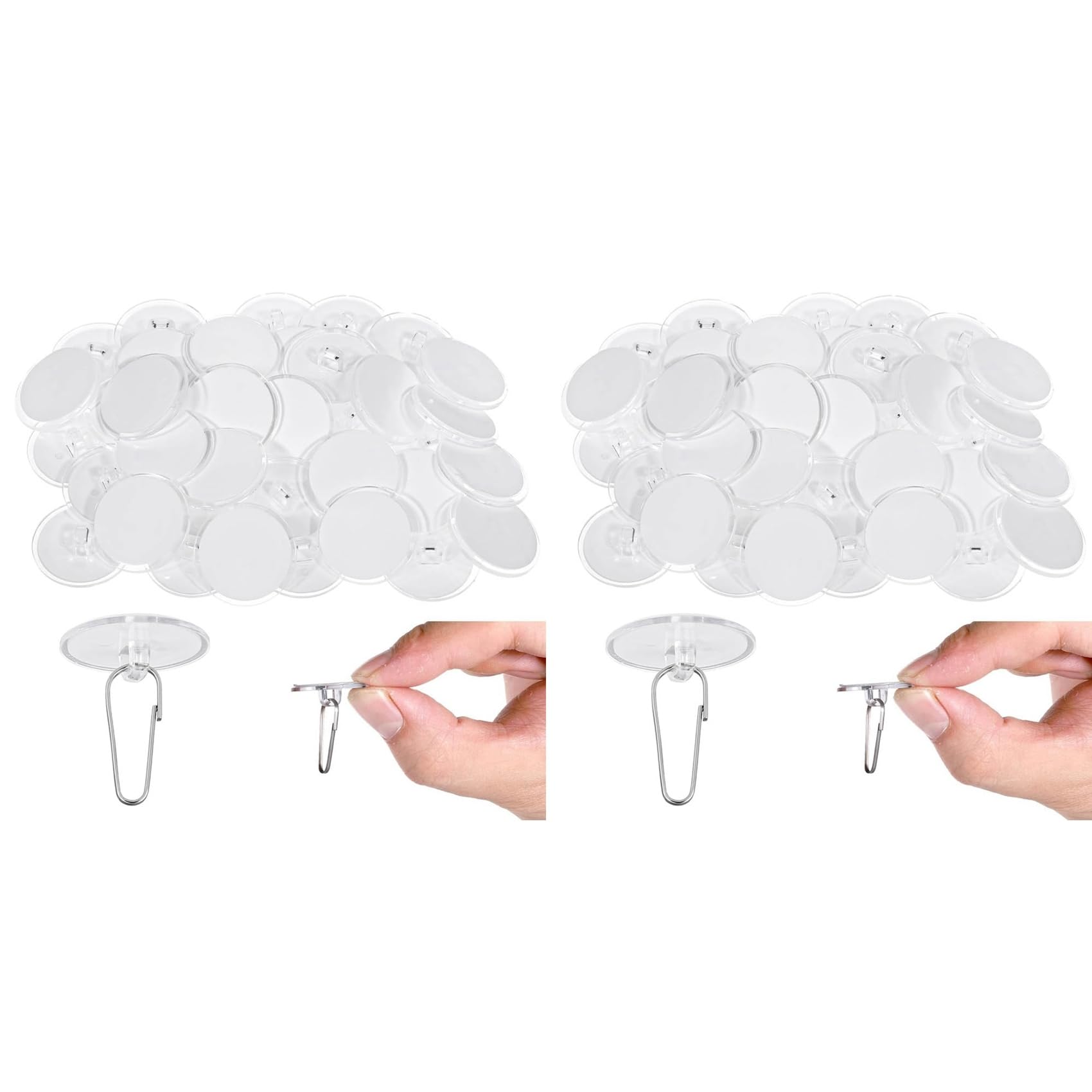 Hndhbfgrt 100 Pcs Clear Adhesive Hooks, Adhesive Ceiling Hooks for Hanging Damage-Free Birthday Hook No-Drill Sticky Ceiling Hook