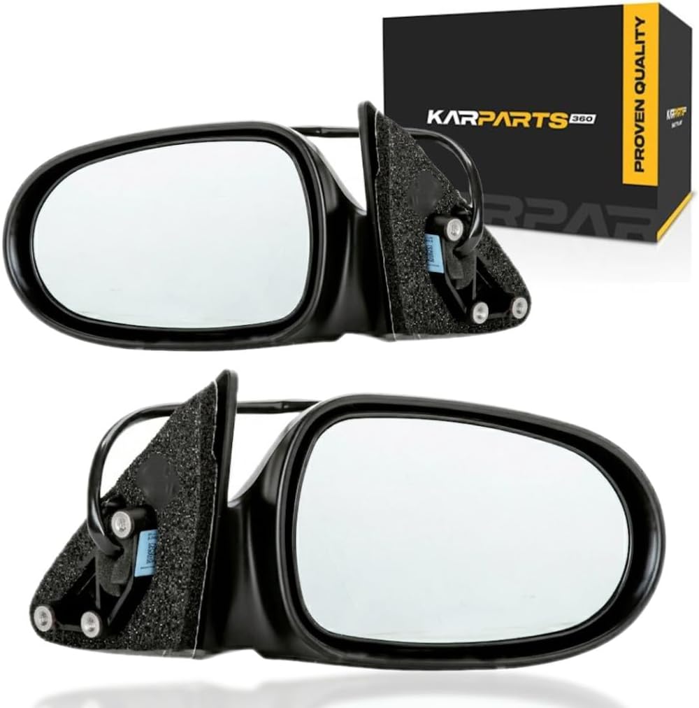 For Nissan Sentra 1995 96 97 98 1999 Door Mirror Driver and Passenger Side | Pair | Power | Non-Heated | Gloss | Replacement For 96302-4B000, 96301-4B000 | NI1320110, NI1321110