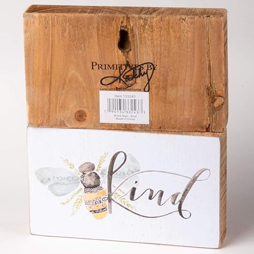 Miniatura 4 de Primitives by Kathy 133243 Letrero de caja de madera, 6 pulgadas de largo x 3.50 pulgadas de alto x 1 pulgada de ancho, tipo abeja