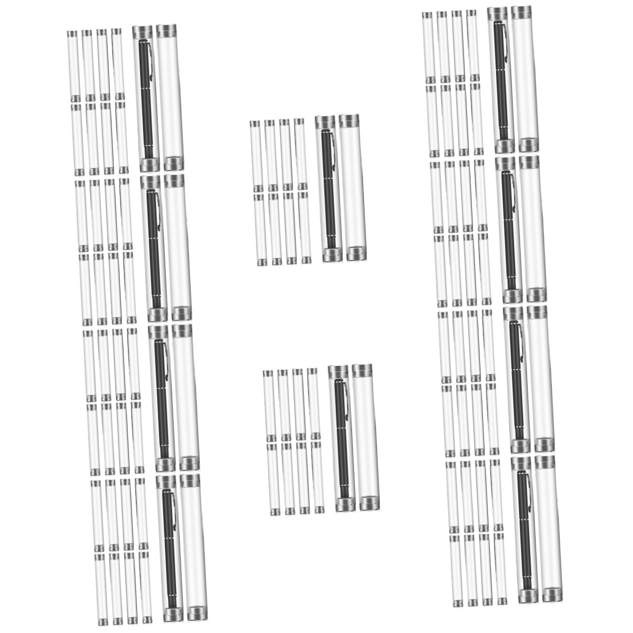 jojofuny 10 Set Contenitori Trasparenti Per Penne Tubetti Acrilico Con Design Cilindrico Per Ufficio E Scuola Per Penne Stilografiche 10 Pezzi * 10