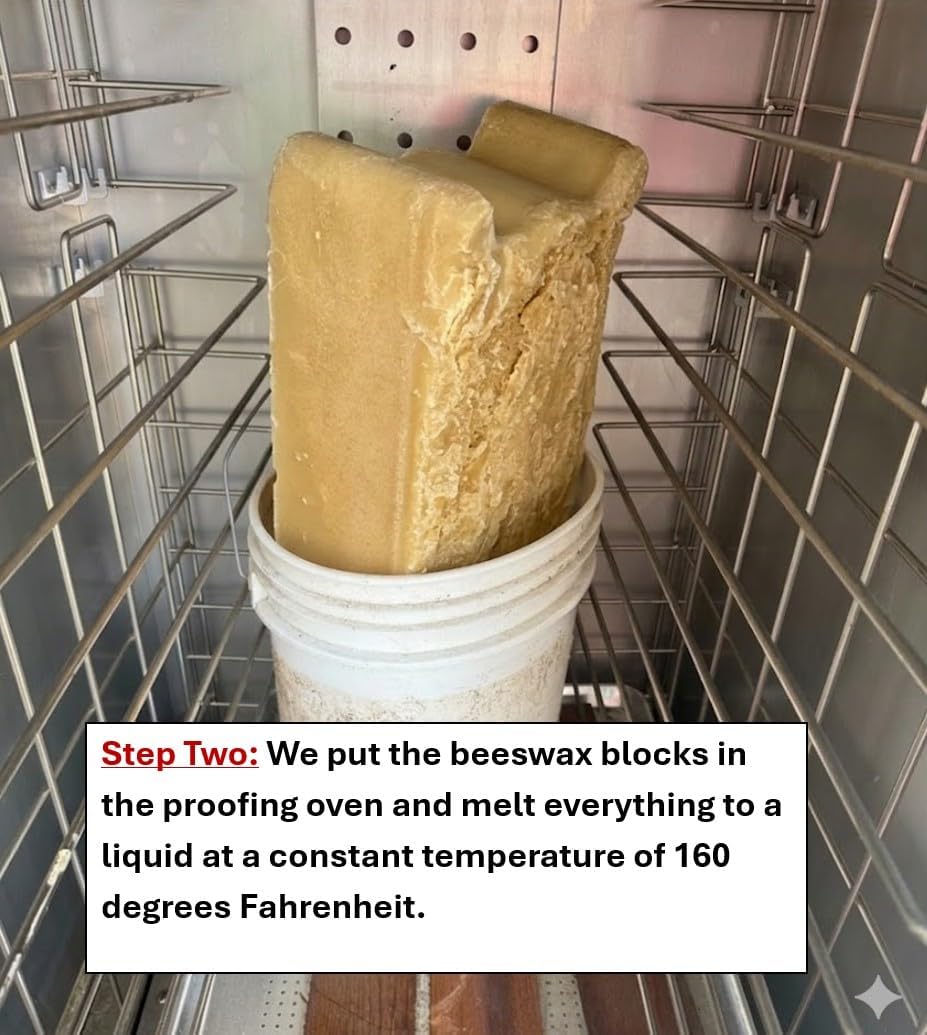 Two Pounds - Swampland Bees & Co., Florida. 100% Naturally Premium Yellow/Golden Beeswax. Ideal for Candles, Cosmetics, Waxing Bee Frames, etc. Triple Filtered & Hand Poured into Two - 1lb Bars.