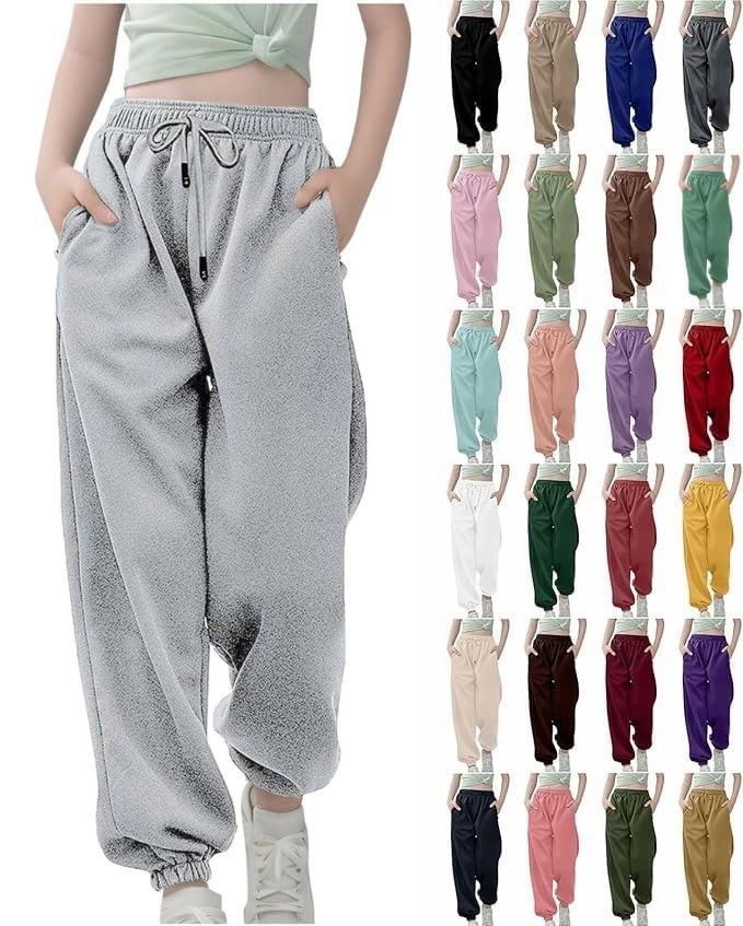Girls Sweatpants Baggy High Waisted Cinch Bottom Joggers 2025 Fall Fashion Drawstring Athletic Track Pant with Pocket