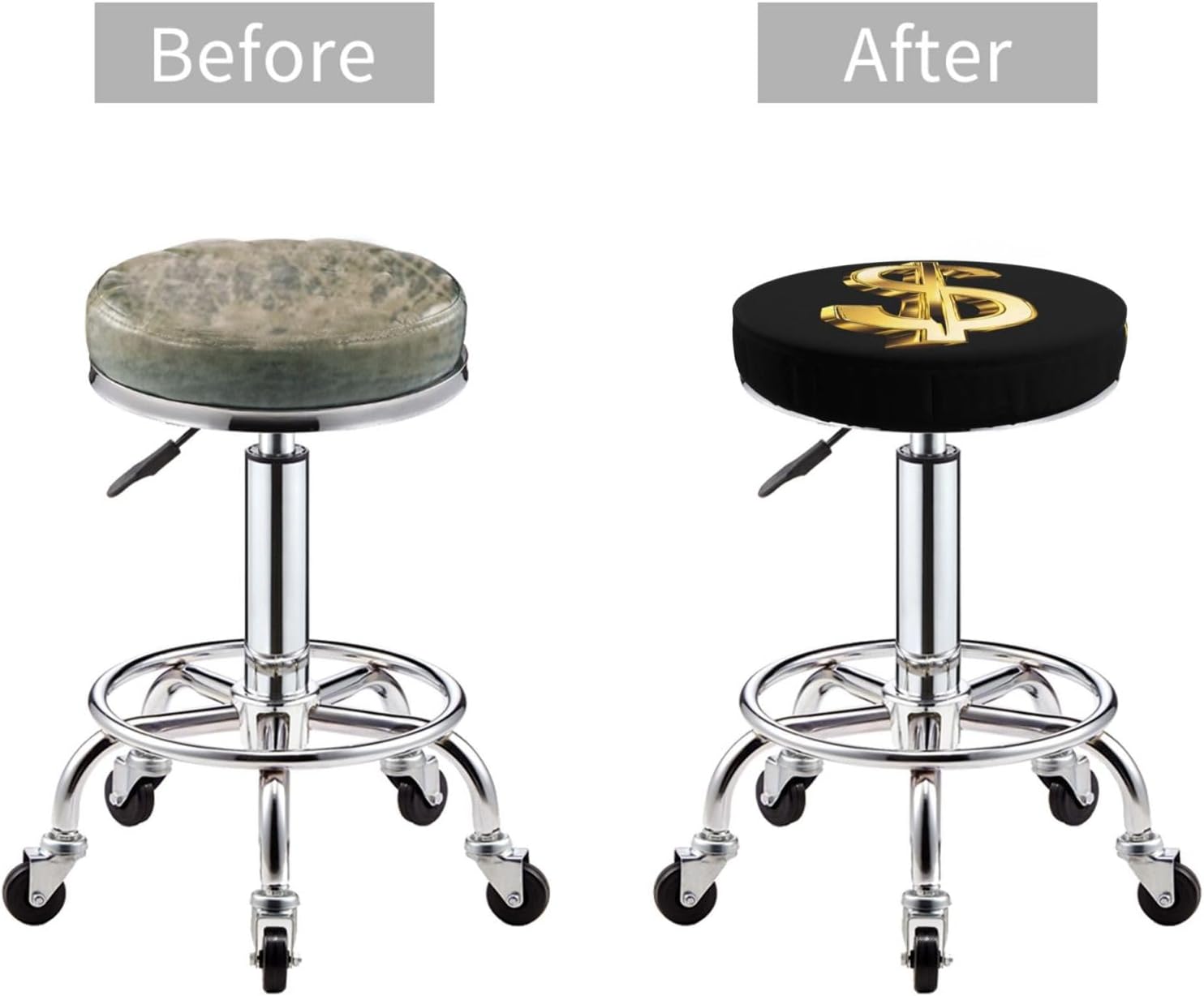 Round Bar Stool Seat Cover for Home Kitchen Dining Chair - 13 inch