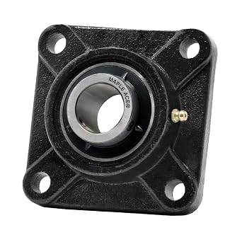 MAPLE ACE UCF207-23 Square Flange Bearing 1-7/16" Bore, 4-Bolt Self-Aligning, Solid Base, Heavy Duty