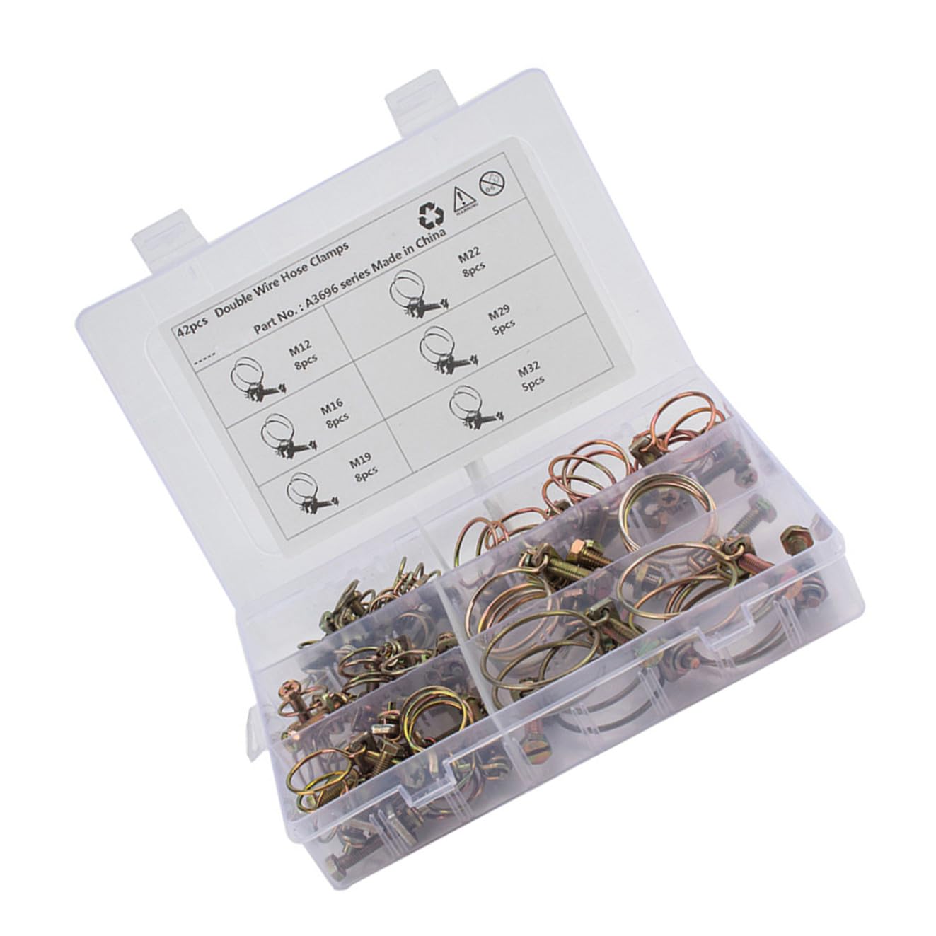 Lot de 42 Colliers de Serrage Double Fil en Fer Galvanisé pour Tubes