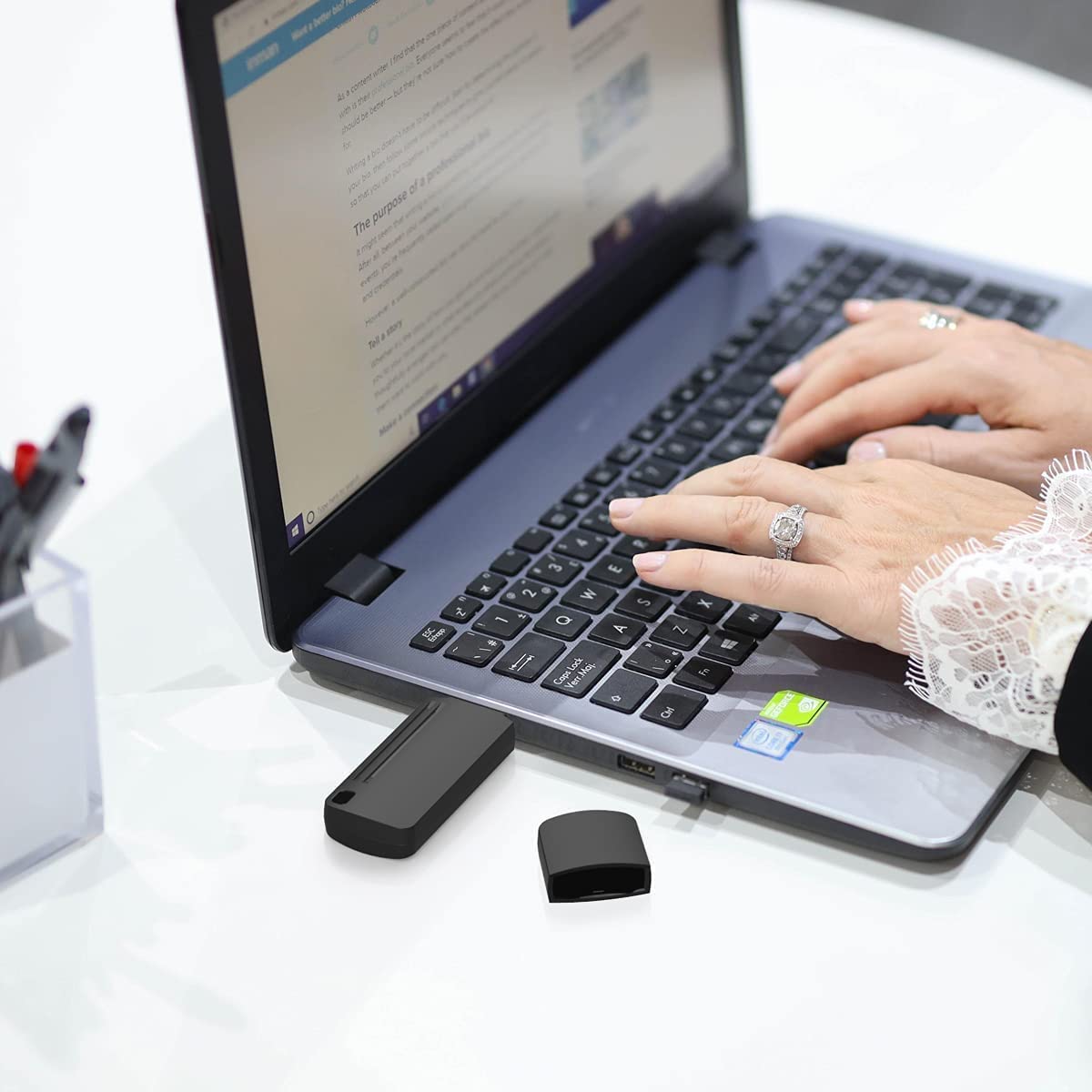 Chiavette USB 4GB 10 Pezzi, Vansuny Pendrive USB 2.0 4 GB con Design Capuccio,Unità Flash 4 Giga, Memoria per Laptop PC TV, Pennette USB Portatile Nero 10 Unità