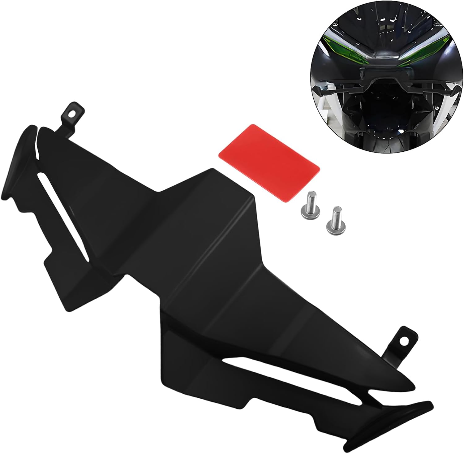 For CFMOTO 675SR 675SRR 675 SR 675SR-R 675SS 2024 2025 Motorcycle Front Fairing Winglet Aerodynamic Spoiler Beak Nose Cone Extension Fixed Wing Kit (Black)