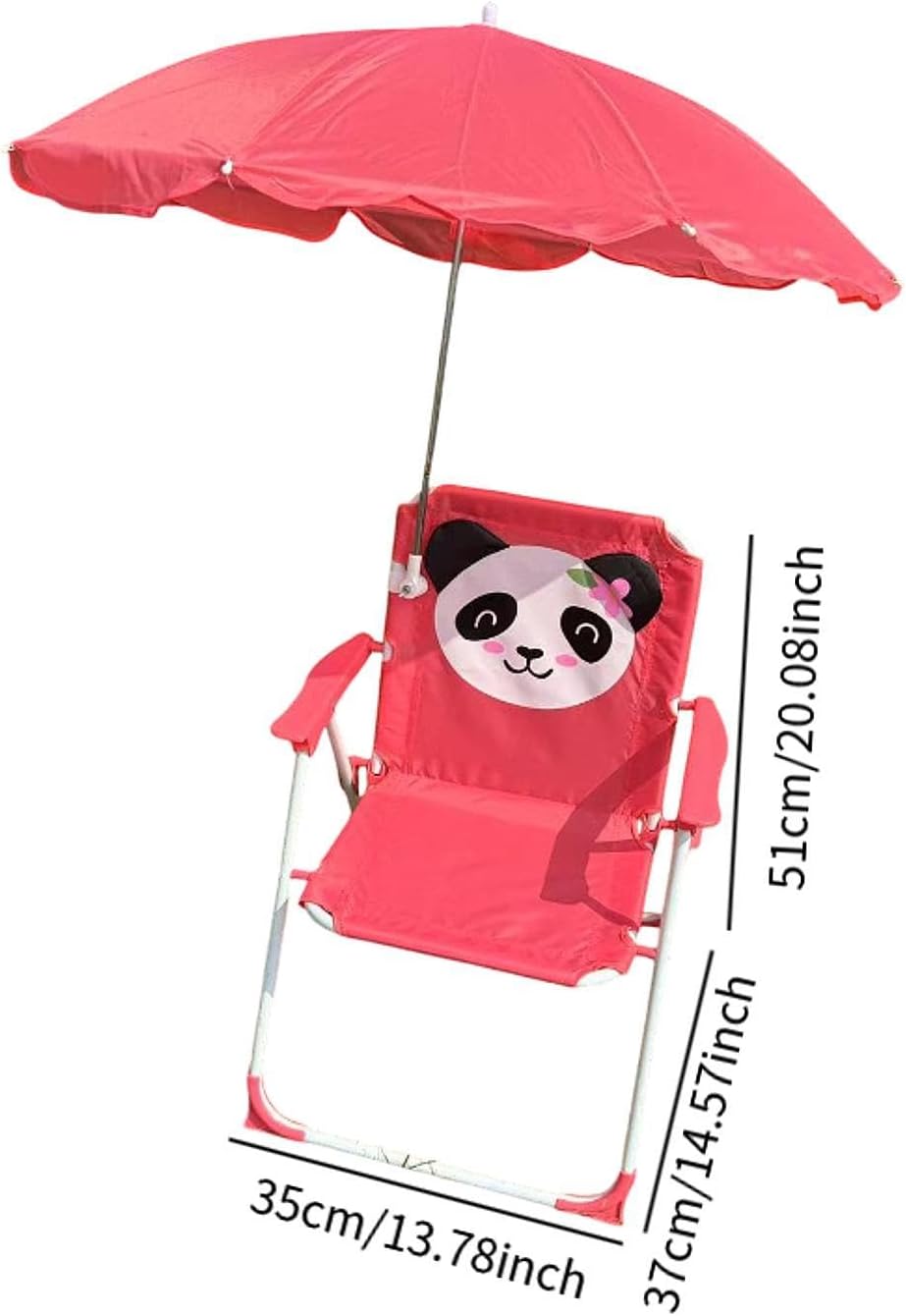 Kids Beach Chair Tent Hiking Kids Seat Sun Protection Outdoor Seating for Sun Lawn, Red