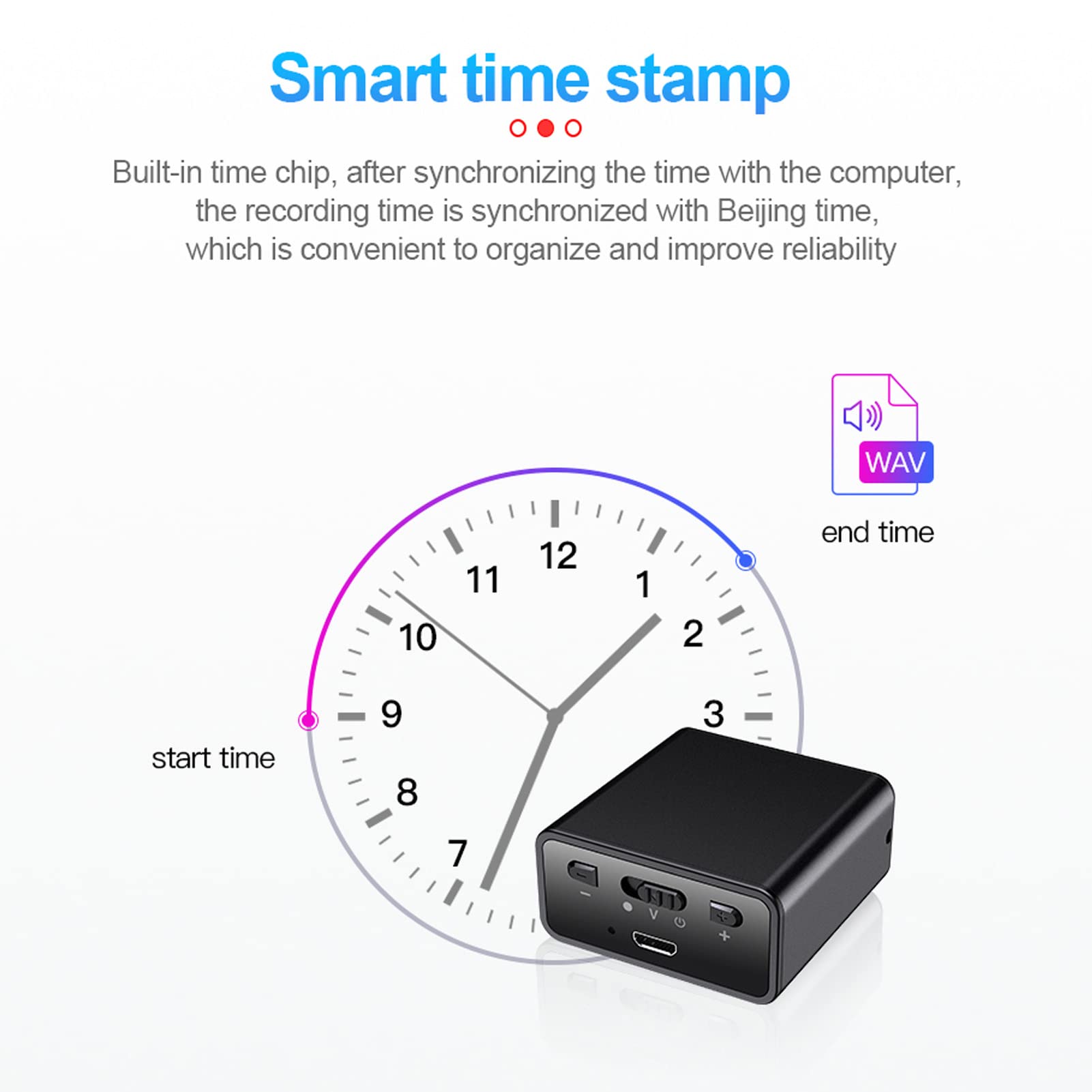 Grabadora Activada por Voz, Batería de Iones de Litio Incorporada de 1100 mAh, 2 Modos de Grabación, Mini Grabadora de Voz para Automóvil, Trabajo, Clase, Reuniones y Más, Mini Grabadora(8GB)