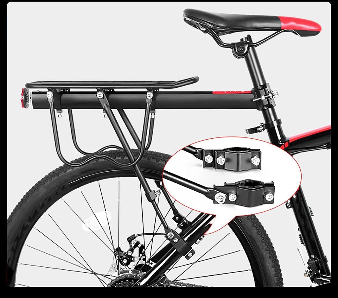 Bike Luggage Rack Rear Adjustable Bicycle Touring Carrier with Fender Board Frame-Mounted for Heavier Top Side Loads