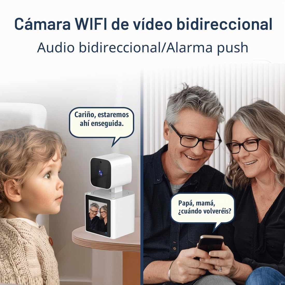 Cámara de Seguridad para el hogar para Interiores, cámara para Mascotas, cámara de Perro 1080P con Video bidireccional, Monitor para Ancianos/bebé/niñera/Mascota/Perro con aplicación, cámaras