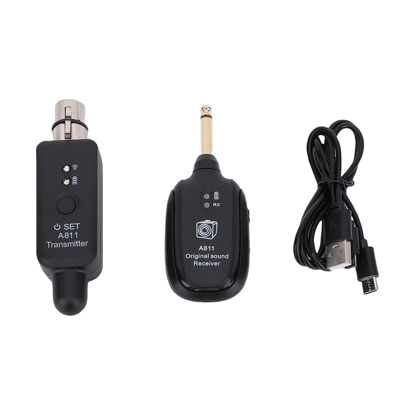 2.4GHz Wireless Microphone System with XLR Transmitter &amp; Receiver, 24bit/48KHz Zero Loss Audio, Ultra Low Latency <4ms, 100ft Range, 10H Battery for Live Performance &amp; Conference
