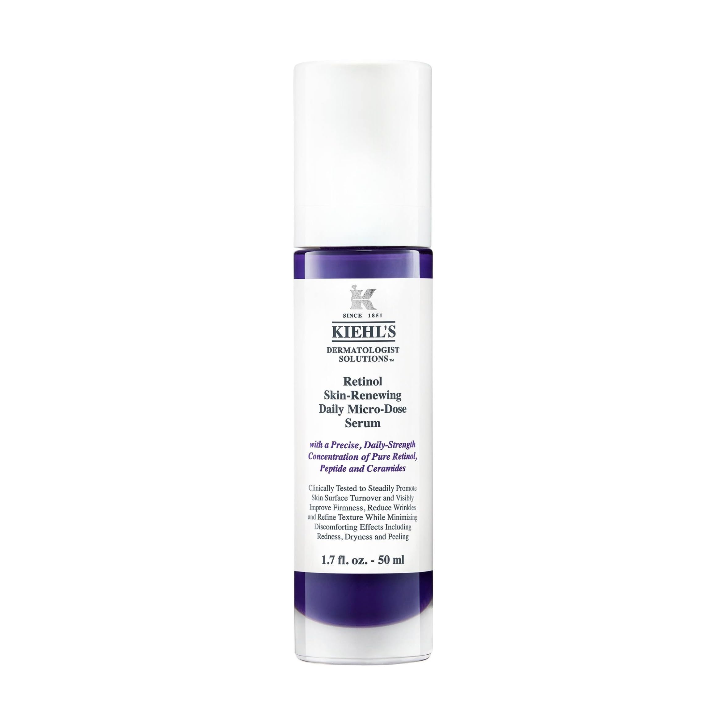 Kiehl's, Sérum Visage Quotidien Daily Micro-Dose au Rétinol, Soin Anti-Âge, Renouvelle les Cellules Cutanées, Réduit l’Apparence des Rides, Raffermit et Lisse la Texture de la Peau, 50 ml