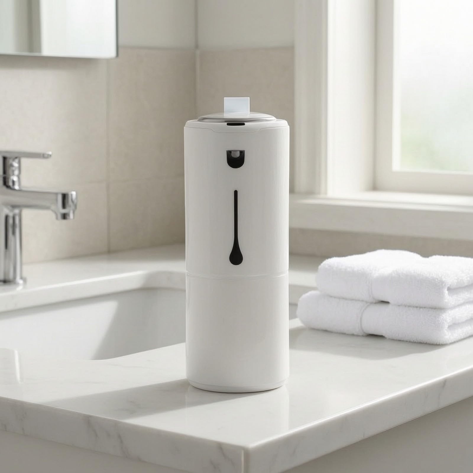 Dispenser di Sapone Schiumogeno Pratico Impermeabile, Senza, Erogatore di Sapone a Sensore, per Bagno, Famiglie, Studenti,