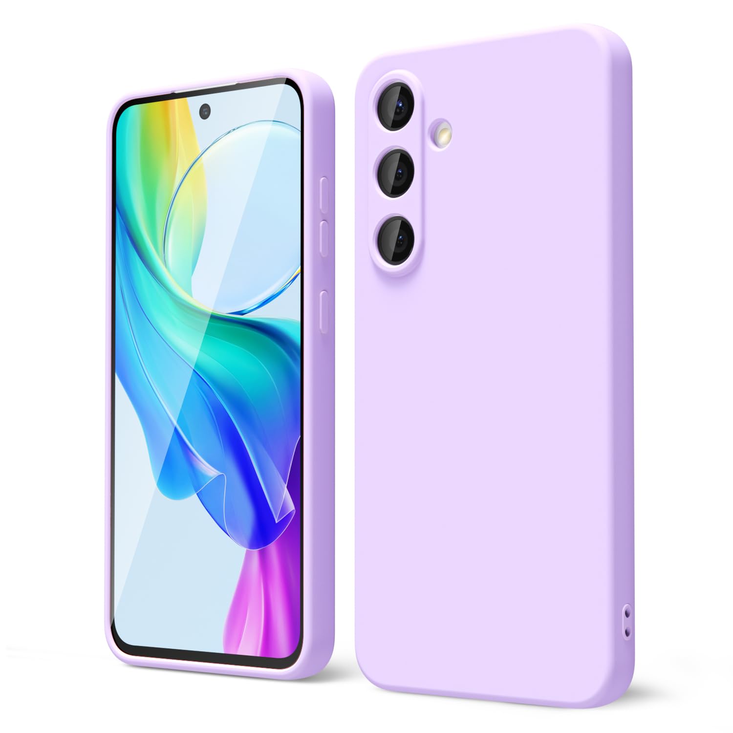 oakxco for Samsung Galaxy S25 Case Silicone, Thin Slim Grip Soft Rubber Gel Protective Phone Case for Women, Matte Plain Solid Color Aesthetic Cute