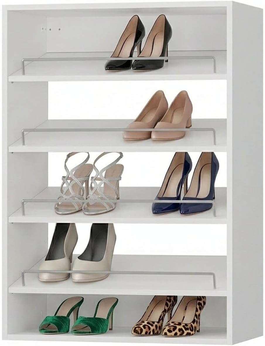 Modular Closet System, 64" Wide Wall-Mounted Closet Tower Organizer with Adjustable Shelves and Drawers for Walk-In Closet Storage, White