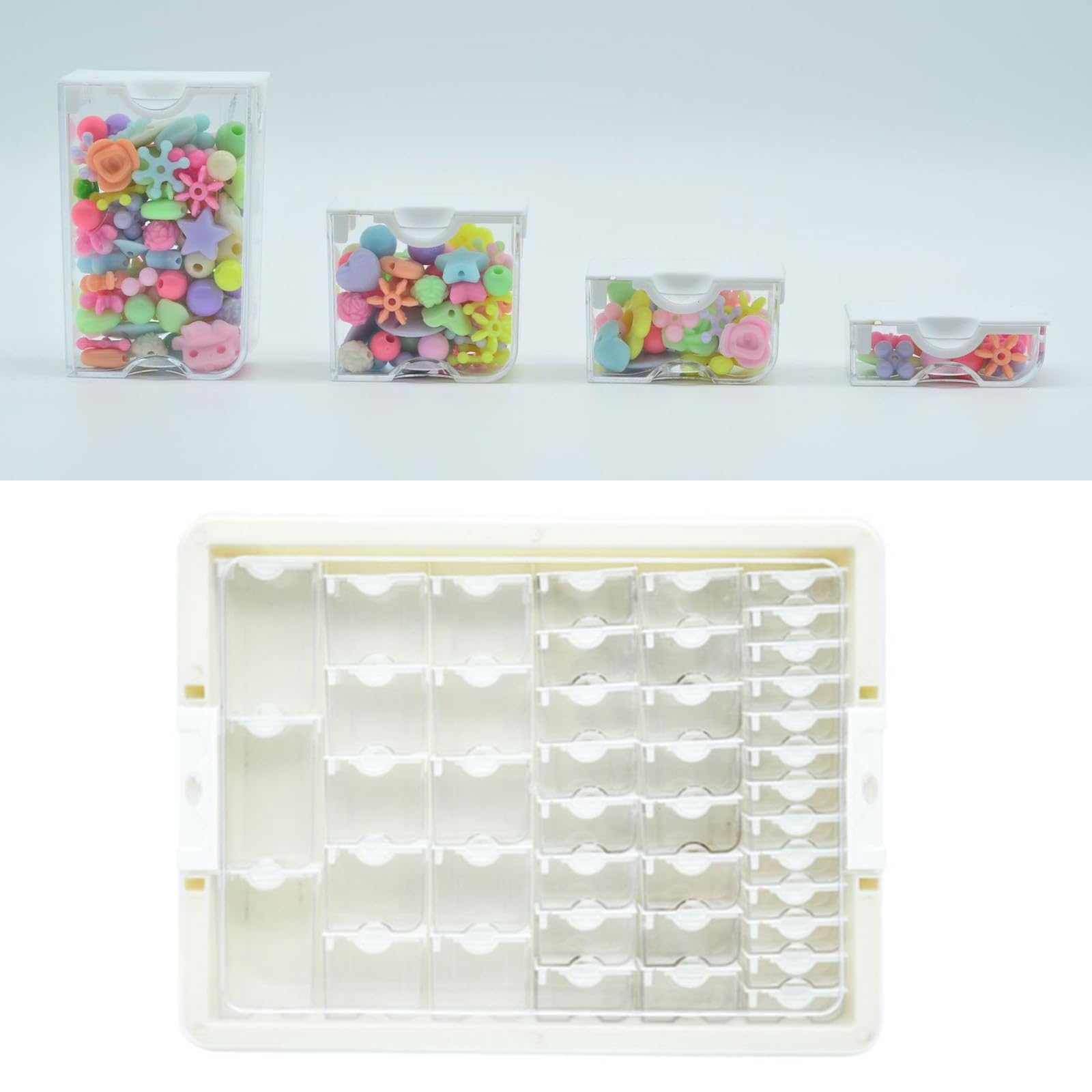 Contenitore multiuso per perline, organizer per perline, con scomparti, accessori per gioielli