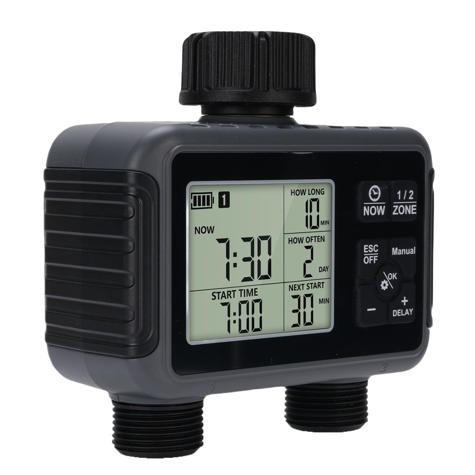 Display LCD con Timer Programmabile per Tubo Flessibile a Prova di Pioggia IPX5 3 modalità di Irrigazione per Irrigazione a Goccia del Prato del Patio, Materiale ABS